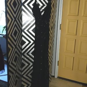 Vintage Black Crochet Maxi Over Dress